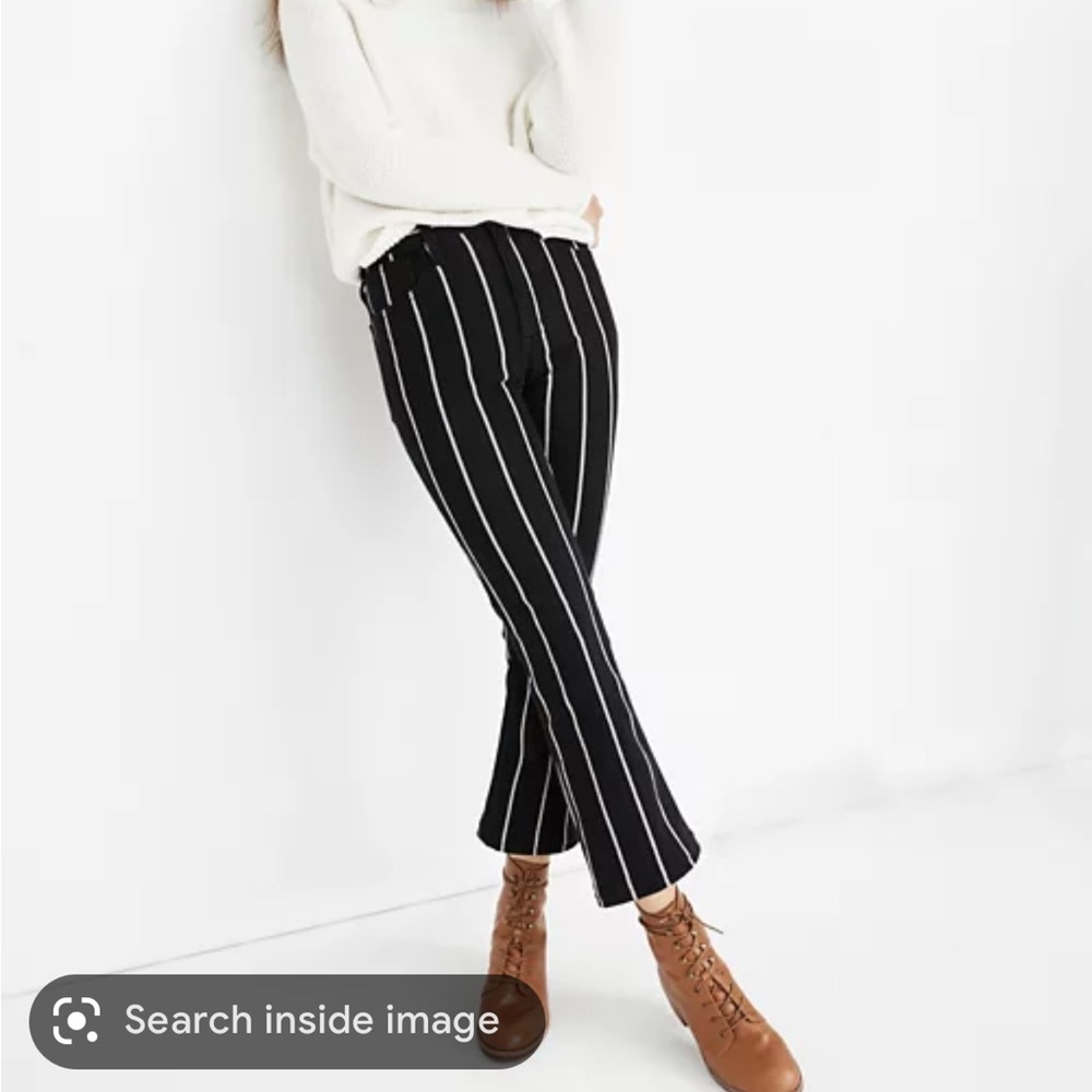 Madewell Cali Demi Boot in Elsie Stripe Jeans